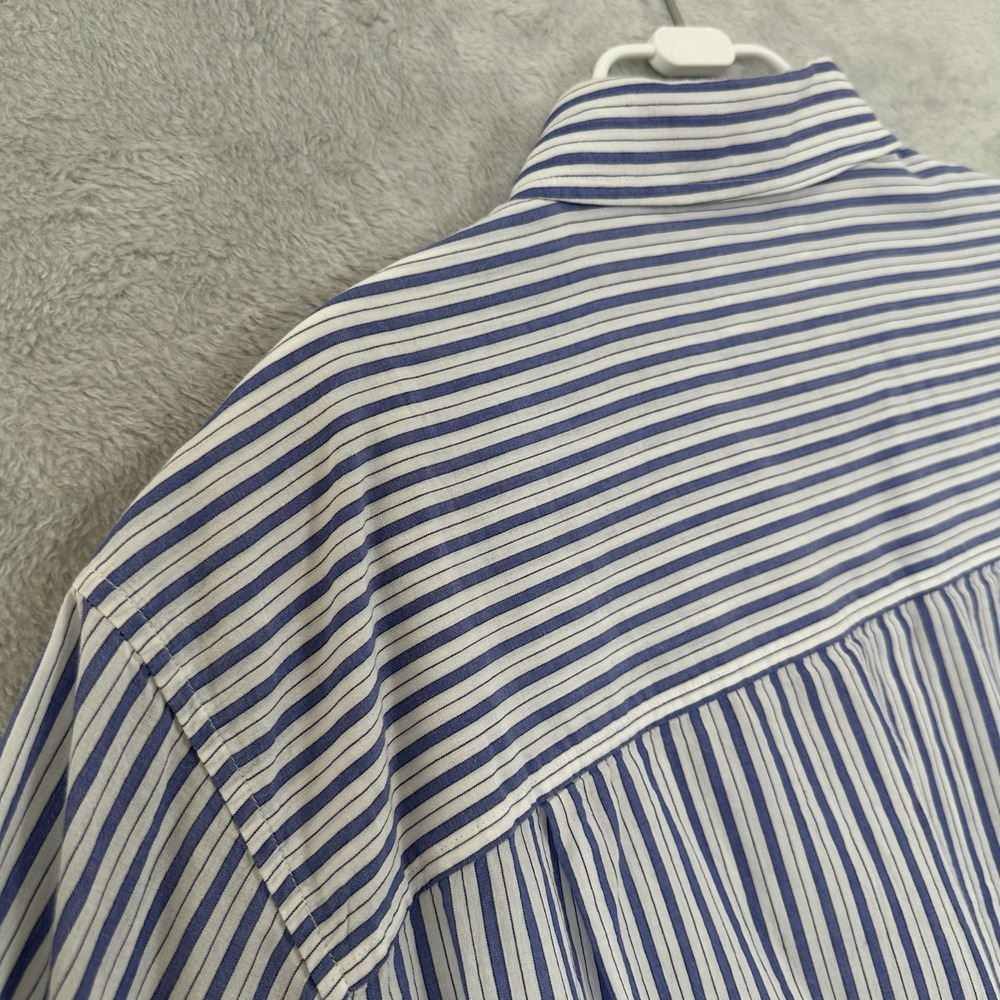 Isabel Marant Labilio Shirt Mens Small Blue Stripe Oversized Short Sleeve Cotton - Picture 10 of 15